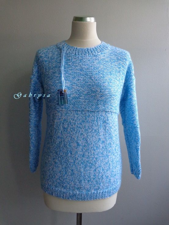 Dámský pletený svetr - modrý ( XS/S ) Gabrysa