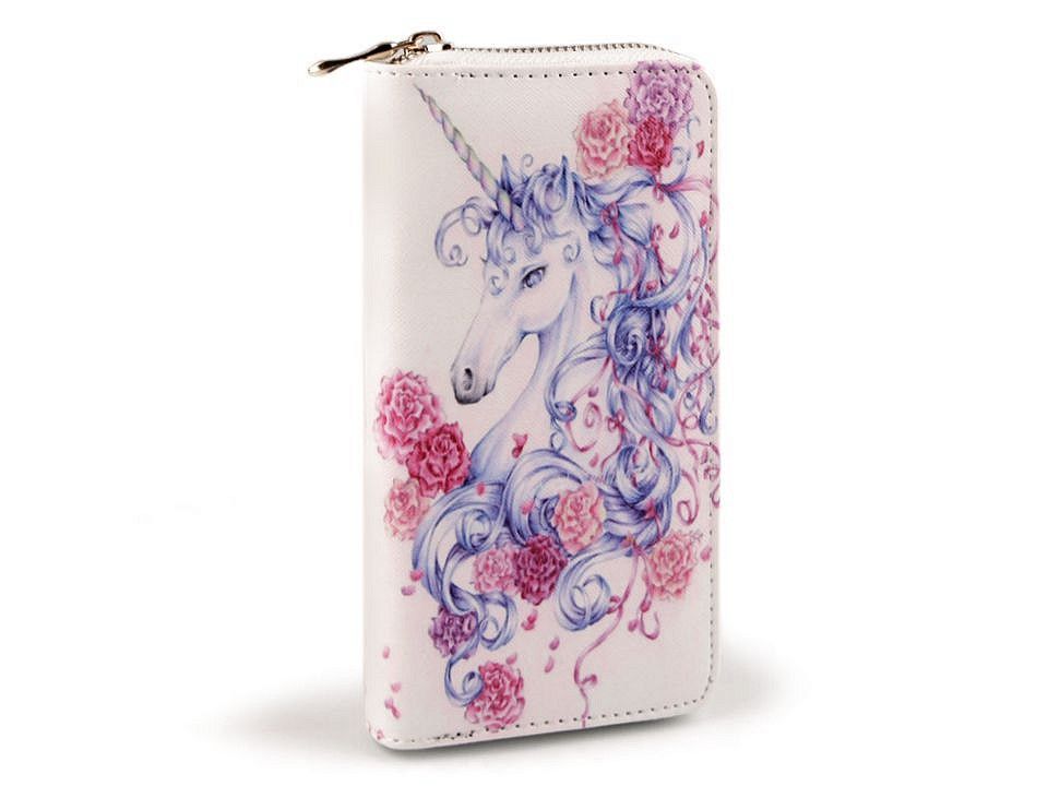 Dámská peněženka jednorožec 10x19 cm - bílá ???