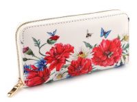 Dámská peněženka květy 10x19 cm - bílá