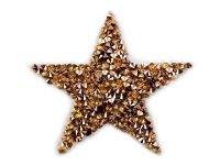 Nažehlovačka hvězda s kamínky 6 cm - zlatá