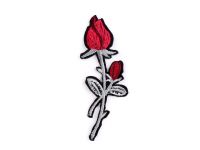 Nažehlovačka růže 2,3x6,7 cm - červená