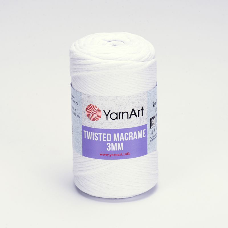 Příze Twisted Macrame 3mm - bílá YarnArt