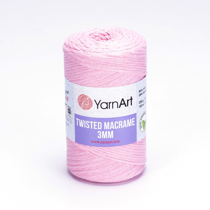 Příze Twisted Macrame 3mm - světle růžová YarnArt