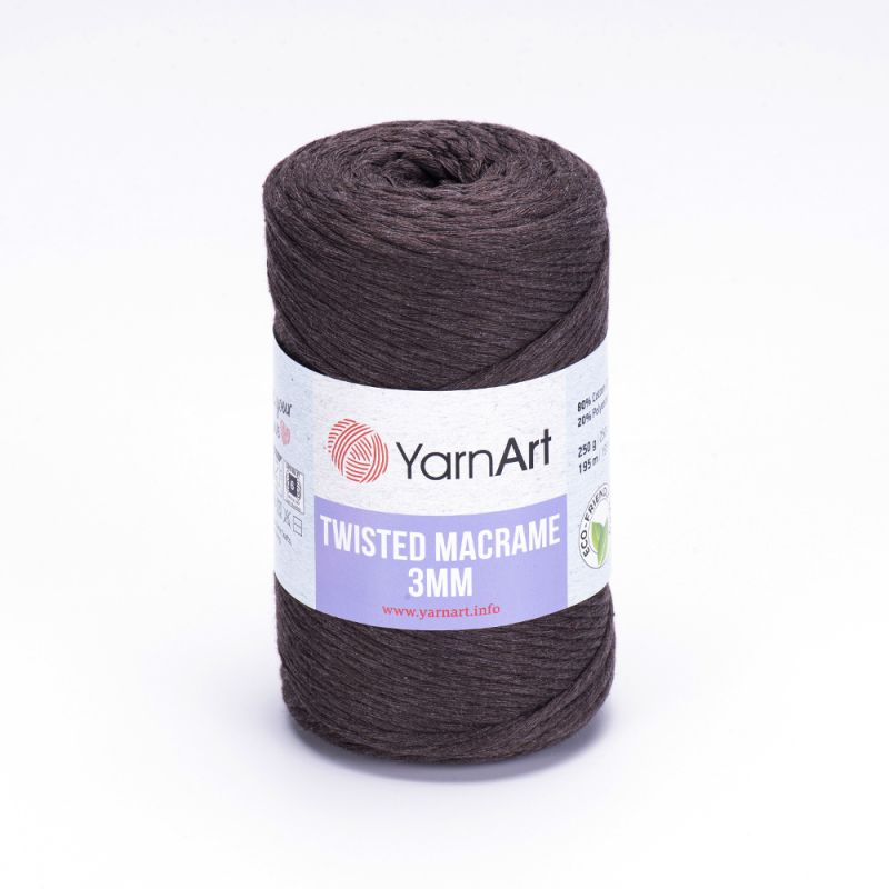 Příze Twisted Macrame 3mm - tmavě hnědá YarnArt