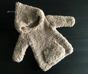 Dětský pletený svetr - světle hnědý ( 62/68 )