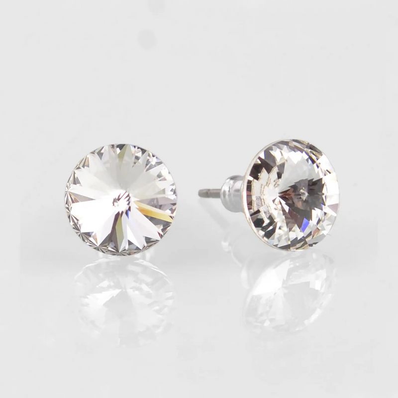 Náušnice rivoli 9mm - bílé Swarovski JSB BIJOUX