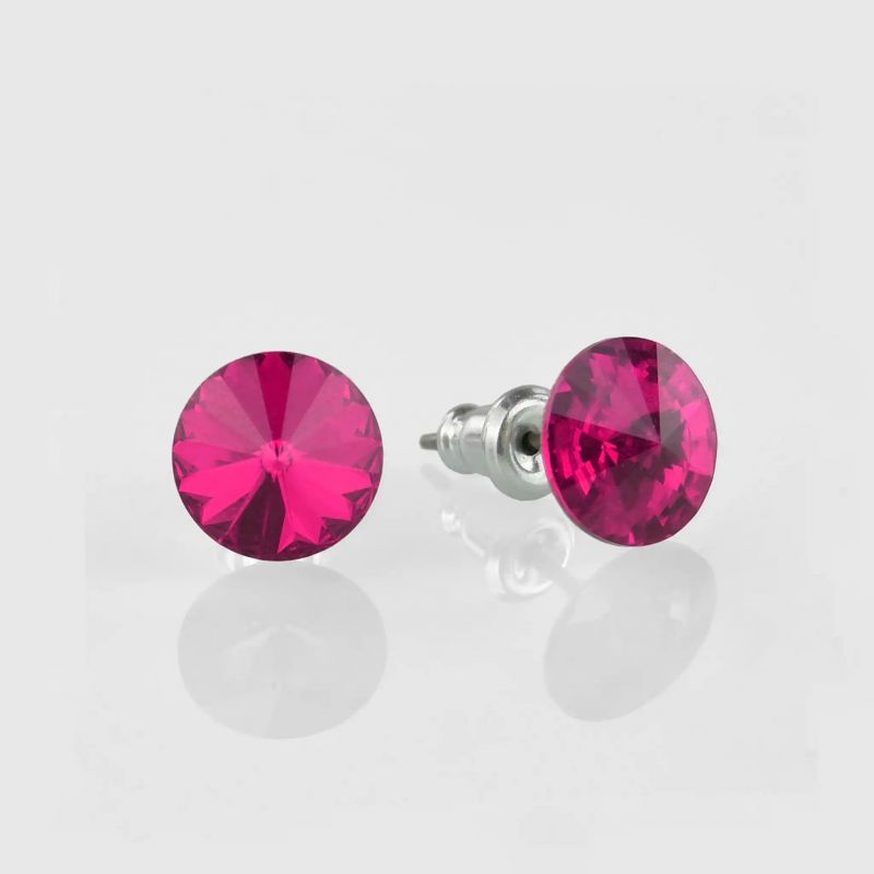 Náušnice rivoli 9mm - růžové Swarovski JSB BIJOUX
