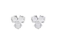 Náušnice trojlístek - bílé Preciosa JSB BIJOUX
