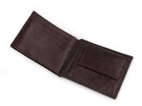 Pánská kožená peněženka 9,5x11 cm - tmavě hnědá ???