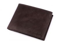 Pánská kožená peněženka 9,5x11 cm - tmavě hnědá