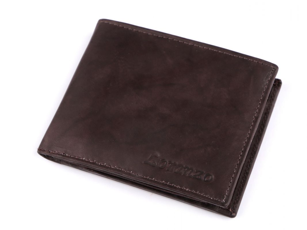 Pánská kožená peněženka 9,5x11 cm - tmavě hnědá ???