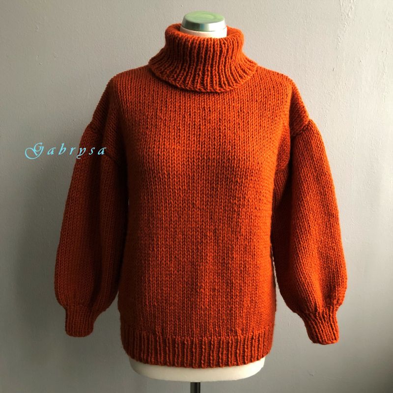 Dívčí / dámský pletený svetr - rezavý ( XS/M ) Gabrysa