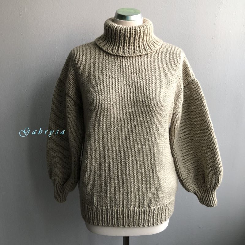 Dívčí / dámský pletený svetr - béžový ( XS/M ) Gabrysa