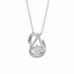Stříbrný náhrdelník labuť Swarovski