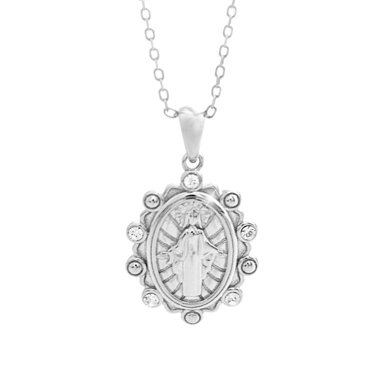 Stříbrný náhrdelník madonka Swarovski JSB BIJOUX
