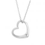Stříbrný náhrdelník obrys srdce Swarovski
