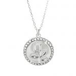 Stříbrný náhrdelník tulipán Swarovski