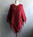 Dámské pletené pončo - červené ( S/XL )