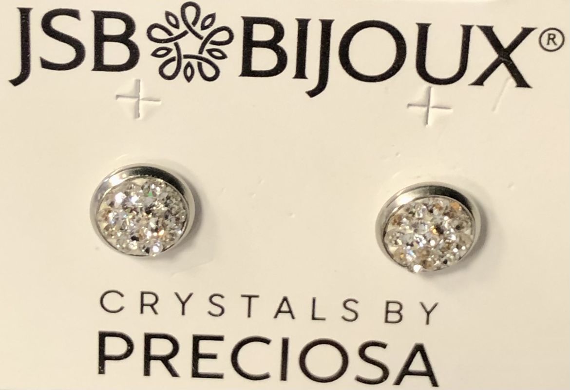 Náušnice kolečko 6mm - čiré Preciosa JSB BIJOUX