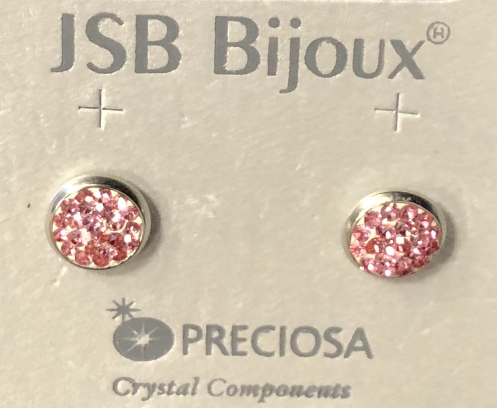 Náušnice kolečko 6mm - růžové Preciosa JSB BIJOUX