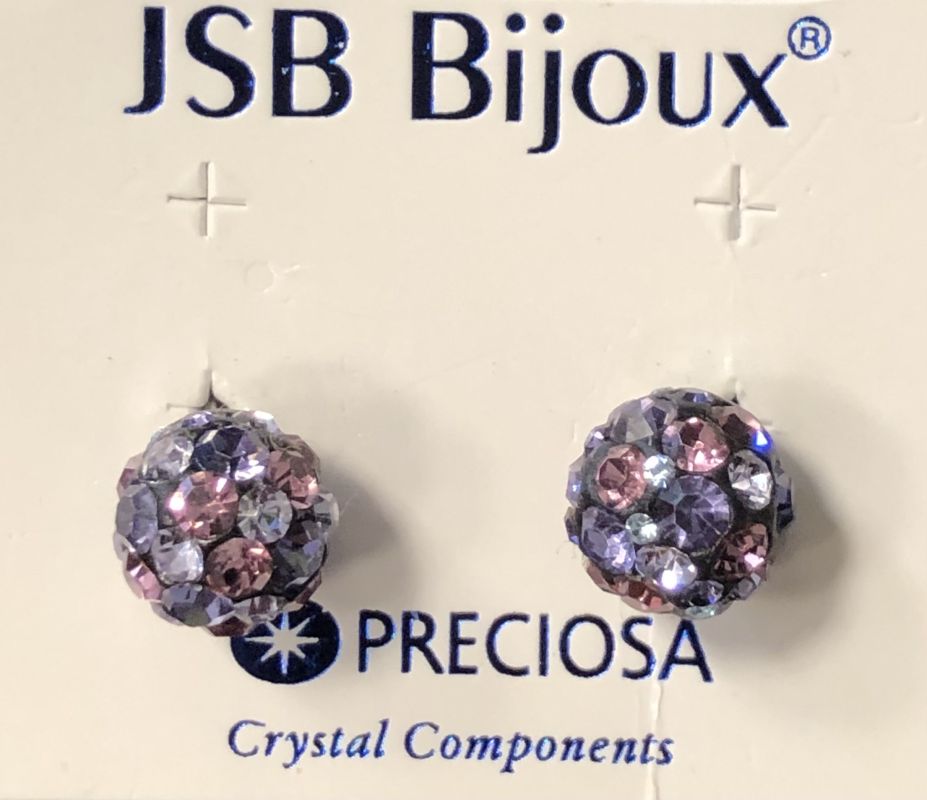 Náušnice kuličky - fialové Preciosa JSB BIJOUX