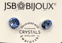 Náušnice rivoli 9mm - světle modré Swarovski