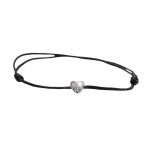 Stříbrný šňůrkový náramek mini srdce Swarovski
