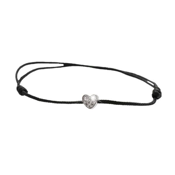 Stříbrný šňůrkový náramek mini srdce Swarovski JSB BIJOUX