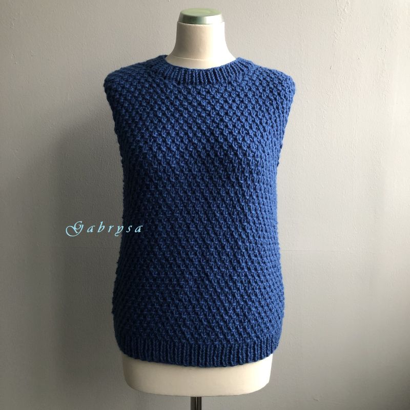 Dámská pletená vesta - modrá ( M ) Gabrysa