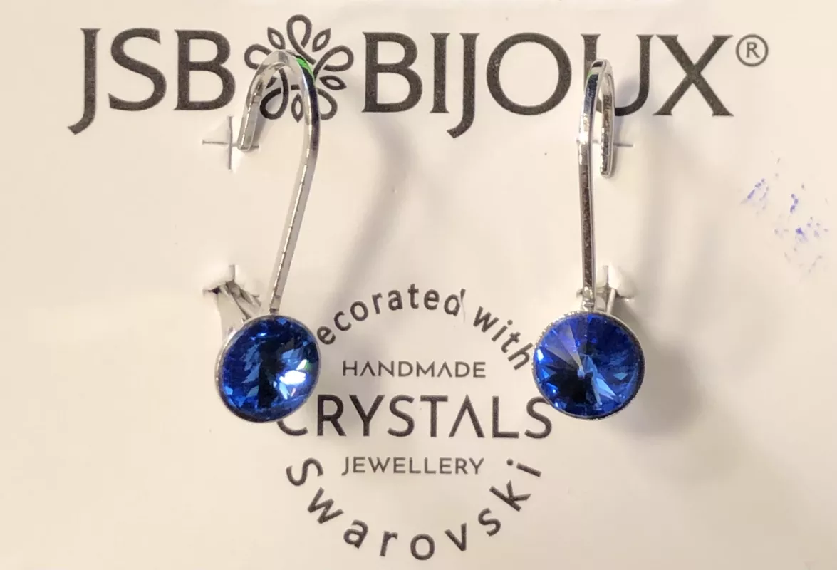 Náušnice rivoli 4mm - modré Swarovski JSB BIJOUX