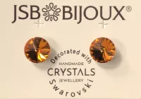 Náušnice rivoli 9mm - oranžové Swarovski