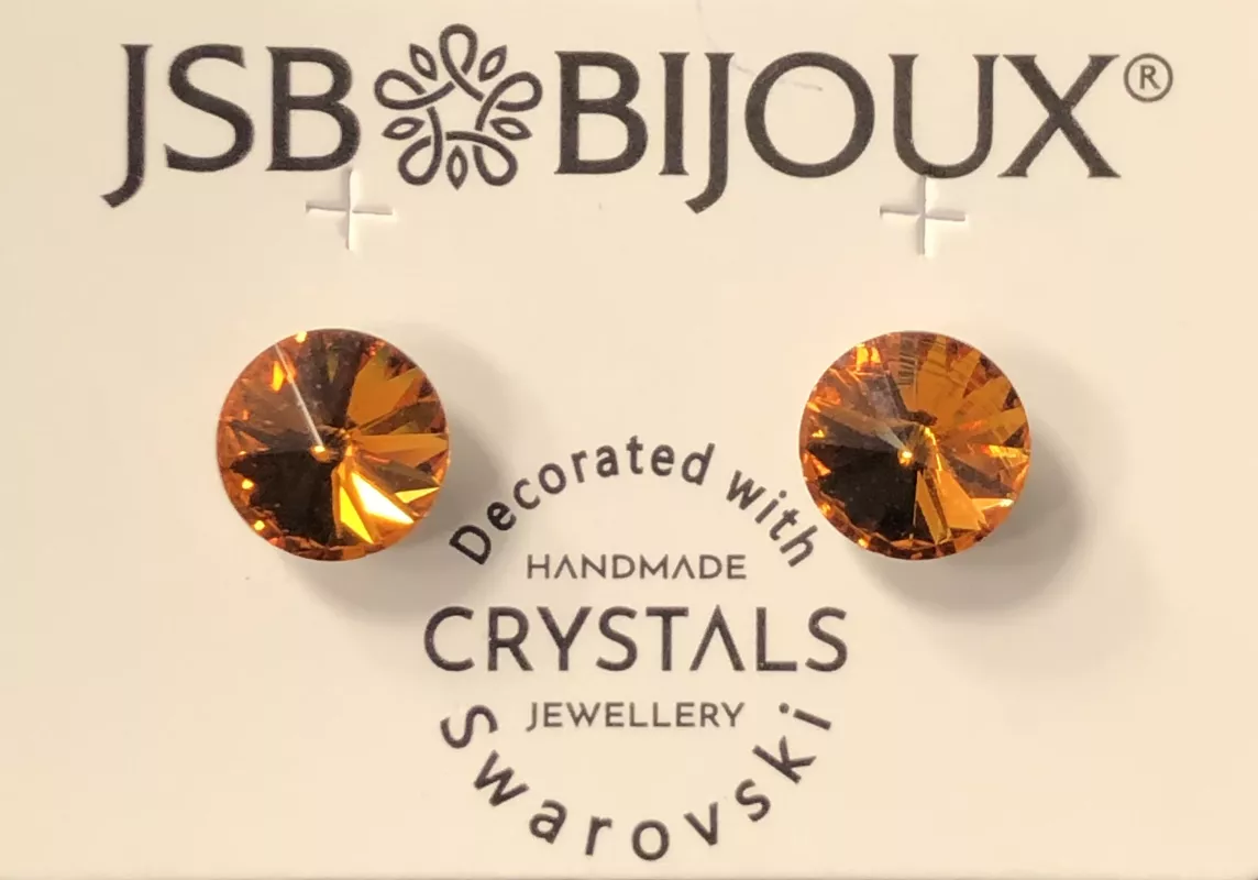 Náušnice rivoli 9mm - oranžové Swarovski JSB BIJOUX