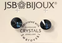 Náušnice rivoli 9mm - tmavě modré Swarovski