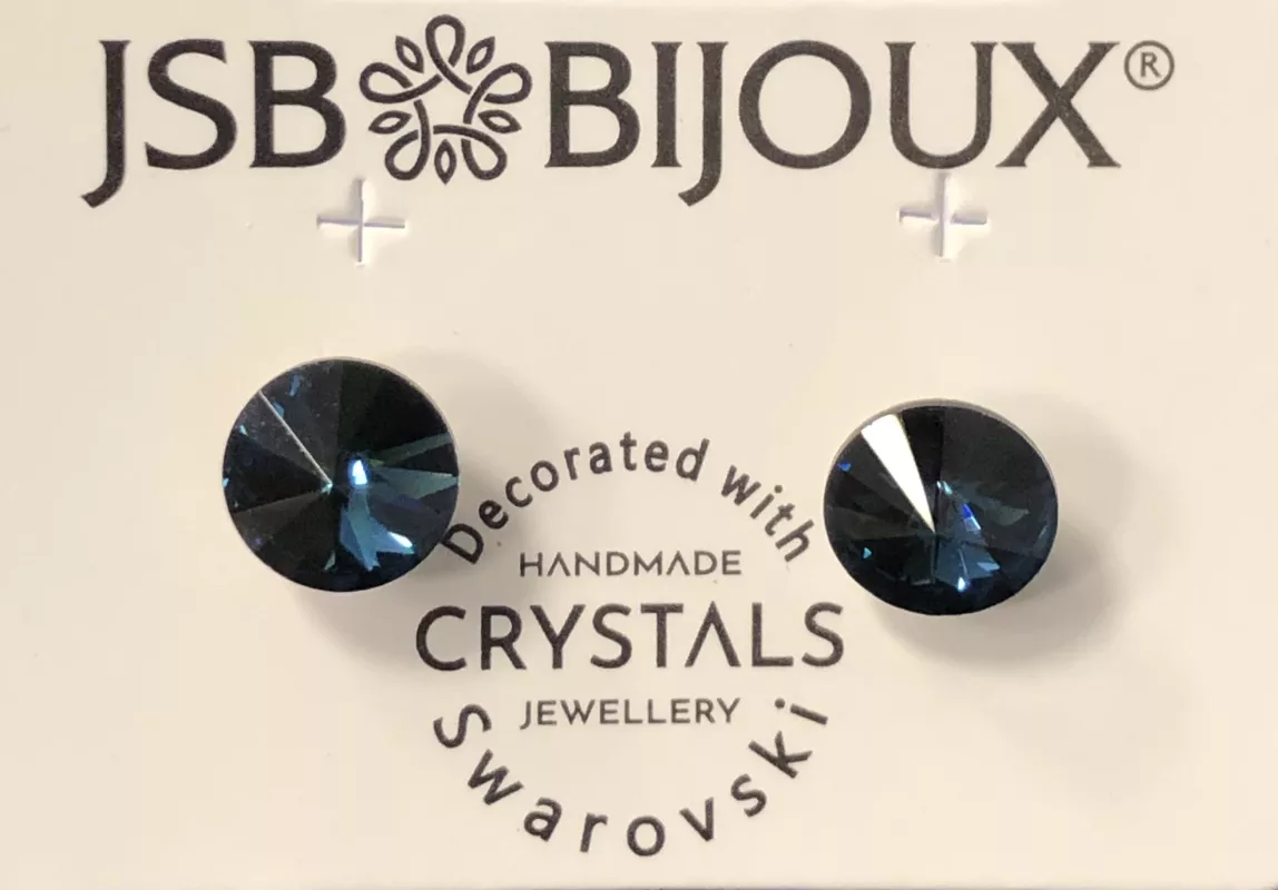 Náušnice rivoli 9mm - tmavě modré Swarovski JSB BIJOUX