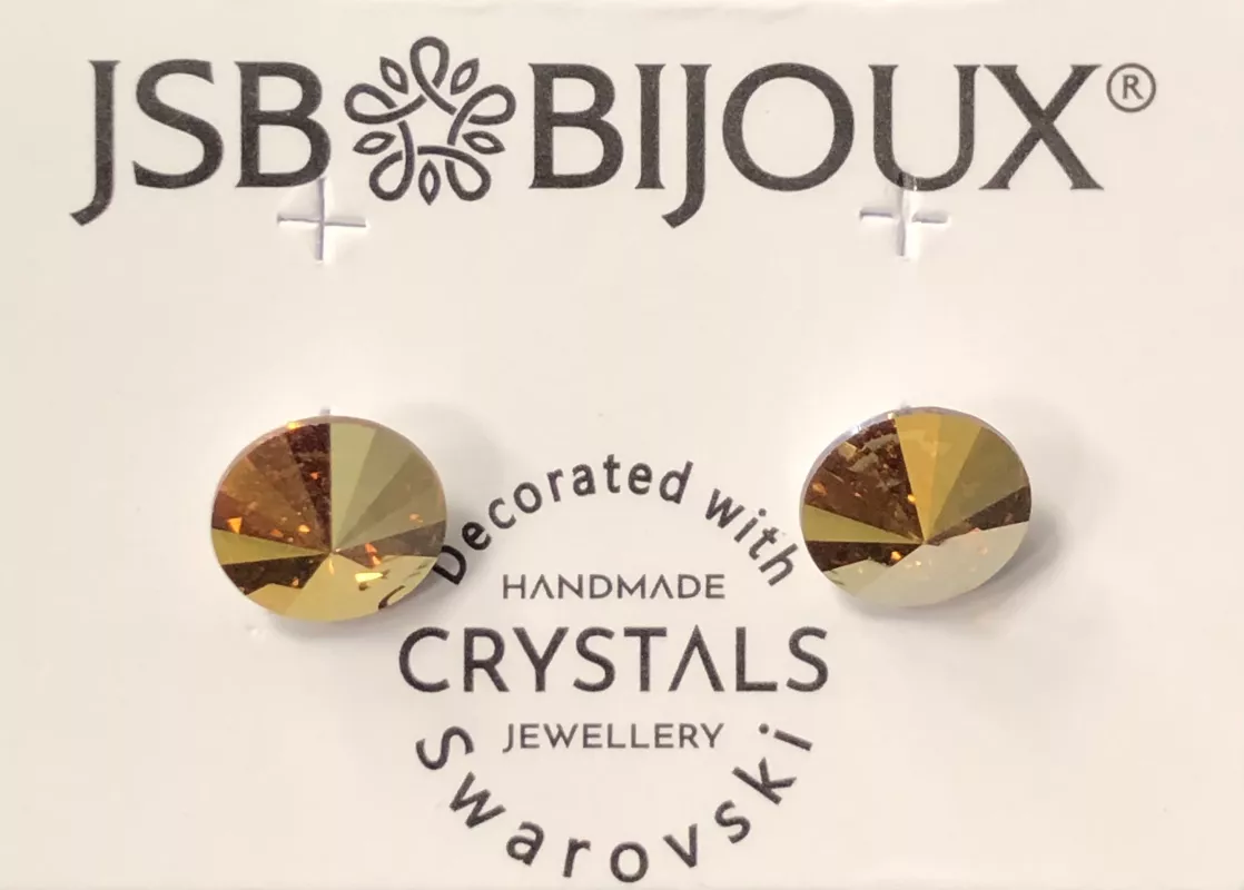 Náušnice rivoli 9mm - zlaté Swarovski JSB BIJOUX