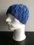Pánská pletená čepice - modrá