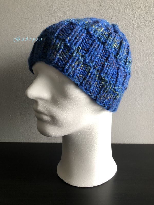 Pánská pletená čepice - modrá Gabrysa