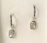 Stříbrné náušnice kruh s obdélníkem Swarovski JSB BIJOUX