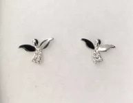 Stříbrné náušnice mini andělíček Swarovski JSB BIJOUX