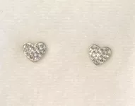 Stříbrné náušnice mini srdce Swarovski JSB BIJOUX