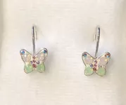 Stříbrné náušnice motýlek Swarovski JSB BIJOUX