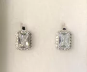 Stříbrné náušnice obdélník Swarovski JSB BIJOUX