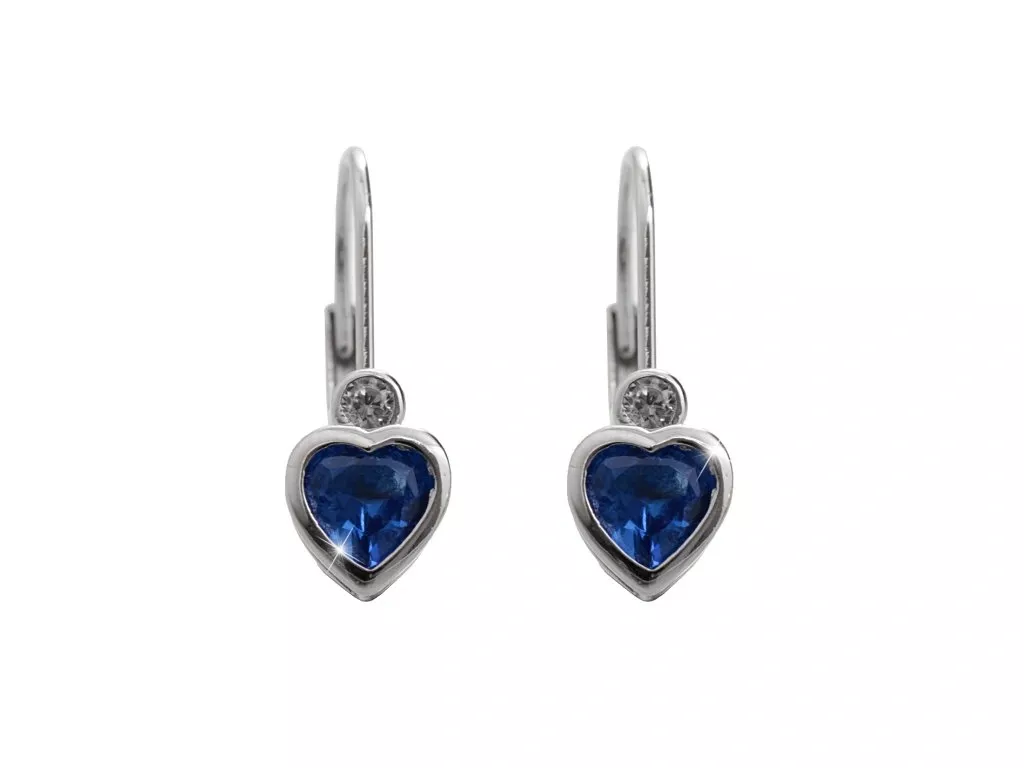 Stříbrné náušnice srdíčko Swarovski JSB BIJOUX