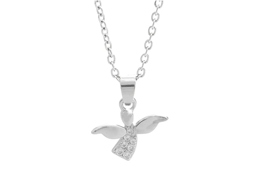 Stříbrný náhrdelník mini andělíček Swarovski JSB BIJOUX