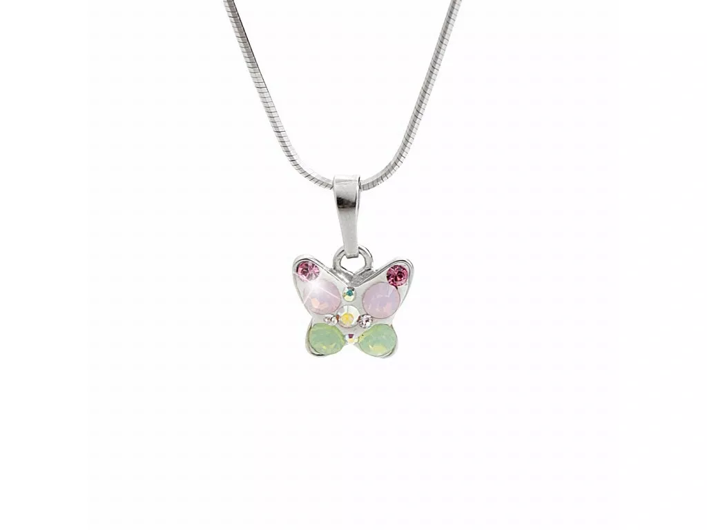 Stříbrný náhrdelník motýlek Swarovski JSB BIJOUX
