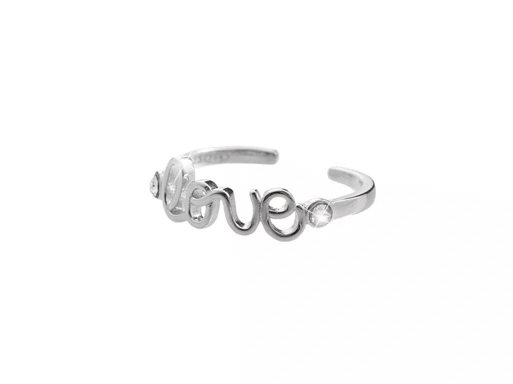 Stříbrný prsten Love Swarovski JSB BIJOUX