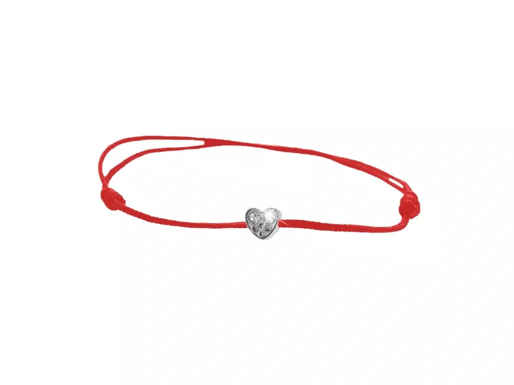 Stříbrný šňůrkový náramek mini srdce Swarovski JSB BIJOUX