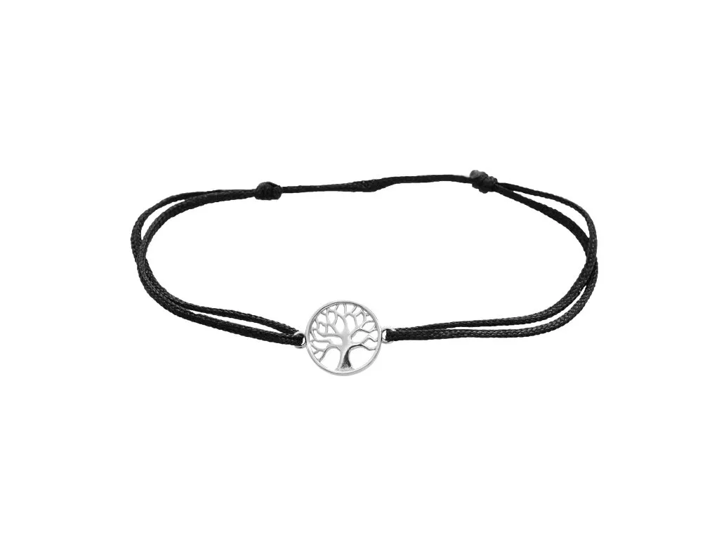 Stříbrný šňůrkový náramek mini strom života JSB BIJOUX