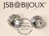 Náušnice rivoli 12mm - bílé Swarovski