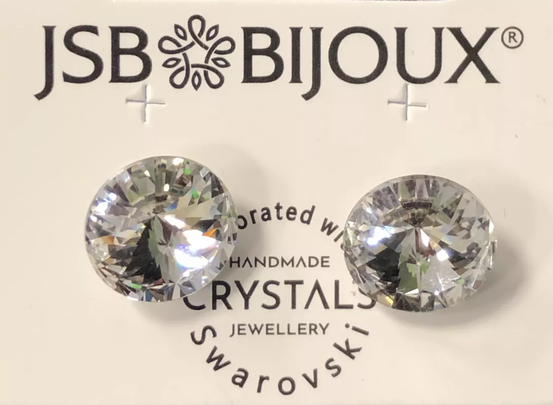Náušnice rivoli 12mm - bílé Swarovski JSB BIJOUX